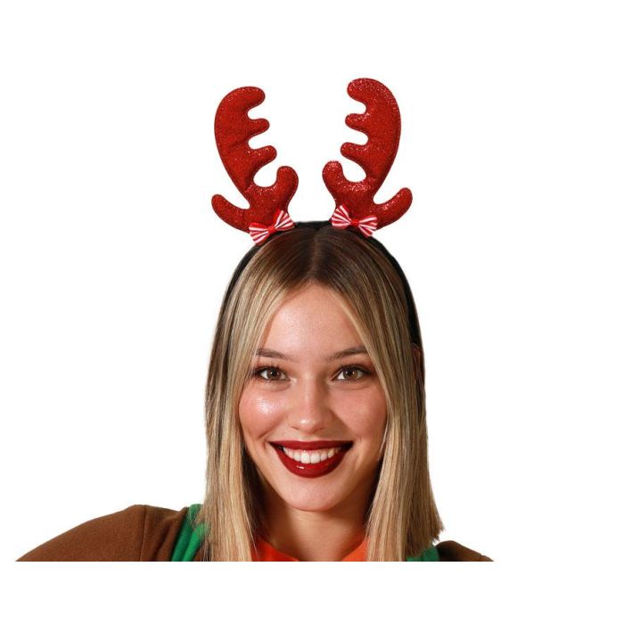 diadema reno roja con lazos