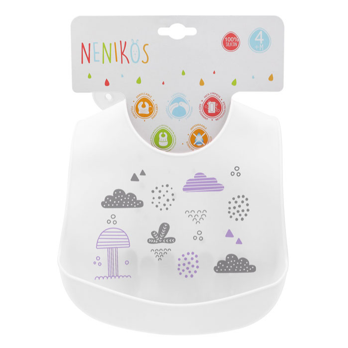 babero de silicona blanco con recoge migas suave ,ajustable y facil de limpiar babero de silicona blanco con recoge migas suave ,ajustable y facil de limpiar