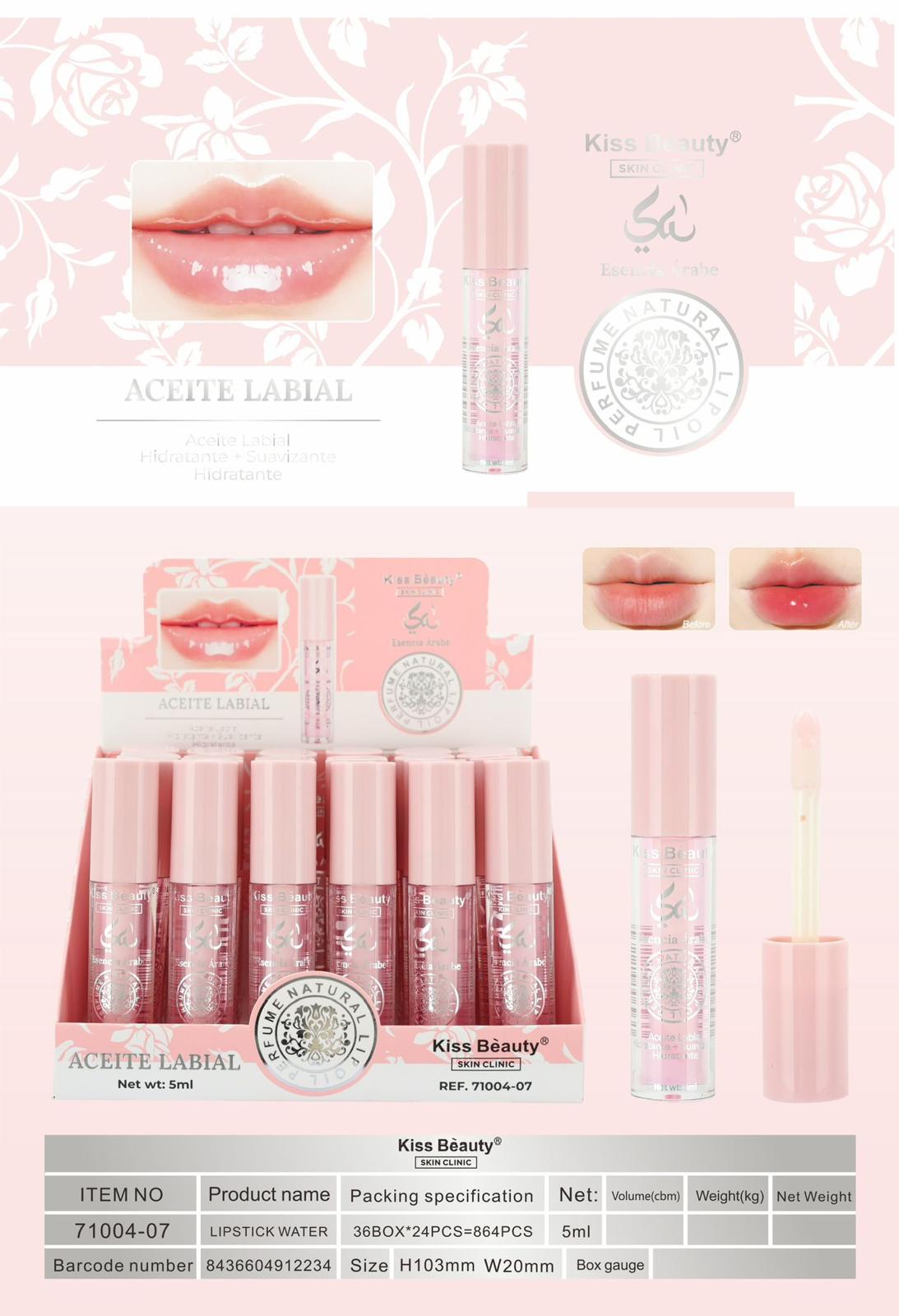 aceite labial yara rosa aceite labial yara rosa