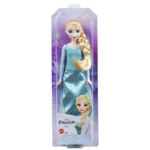 frozen elsa con vestido azul en su caja