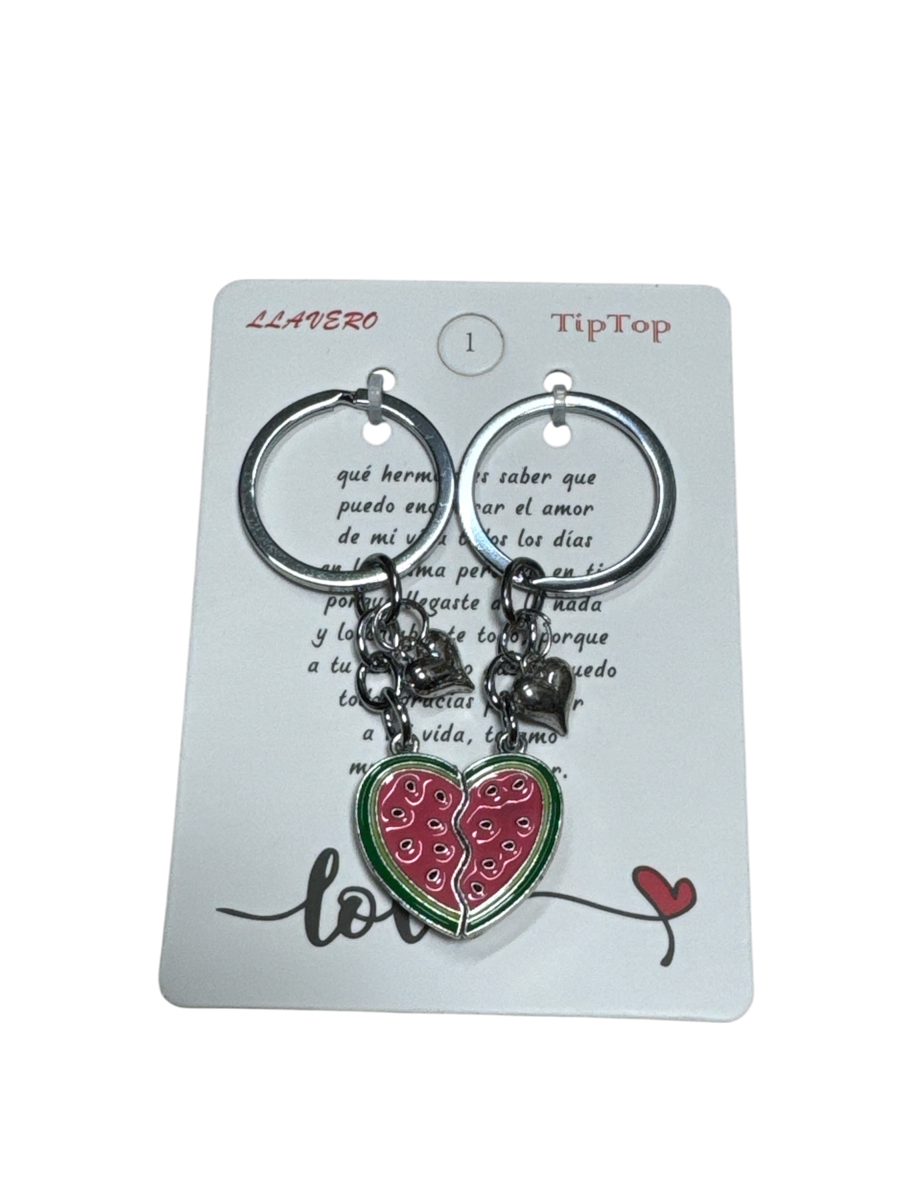 llavero corazon dividido sandia llavero corazon dividido sandia