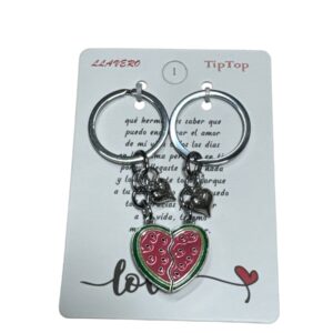 llavero corazon dividido sandia