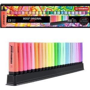 estuche stabilo boss original con 23 marcadores fluorescentes