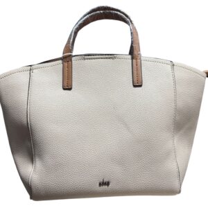 bolso de mano beig piel granulada