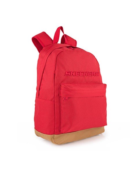 mochila skechers roja con base camel